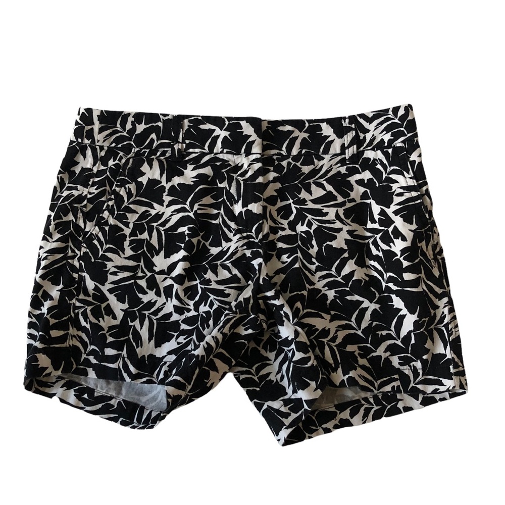 J. Crew Factory 100% Cotton Black and White Print Mid Rise Shorts